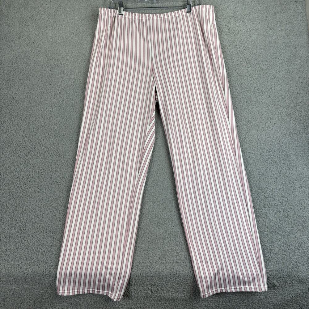 Laura Ashley Pajama Set XL Pink Quiet Luxury Preppy Loungewear Top Pull On Pants - Picture 10 of 12